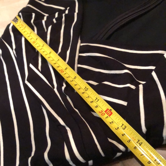 WHBM Striped V-Neck pretty collar crossover style stretchy spandex blend dress - Picture 12 of 15